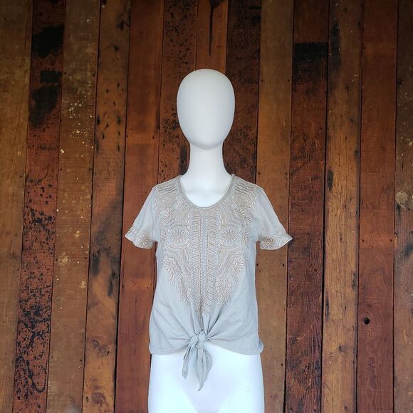 Johnny Was Rita Knot T-Shirt In Sand - Picture 1 of 11